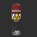 Biohazard Weapon With Red Top Yellow Symbol And Silver Base Design