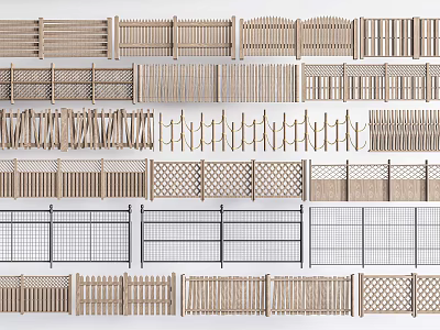 Various Railings with Different Materials and Designs for Home and Garden Use 3d model