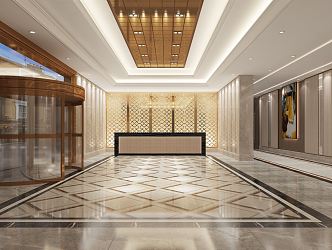 Modern foyer hotel foyer 3d model