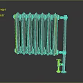 Classic Cast Iron Radiator For Home Heating With Vintage Design And Pipe