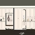 Modern White Shoe Cabinet in Home Entryway Interior with Hanging Area Bench And Decorative Lighting