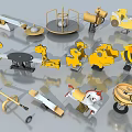 Colorful Children's Playground Equipment With Animal Shaped Spring Riders Seesaws And Spinning Structures