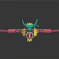 Colorful Dragon Decorative Model With Vibrant Pink Green And Yellow Details For