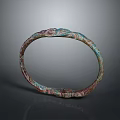 Intricate Circular Sculpture With Colorful Patterns And Detailed Carving Art