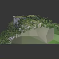 Wild Animal Exploring Green Vegetation Covered Terrain In Detailed 3D Landscape Model