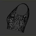 Sleeveless Lace Top With Black Gray Floral Pattern For Daily Use