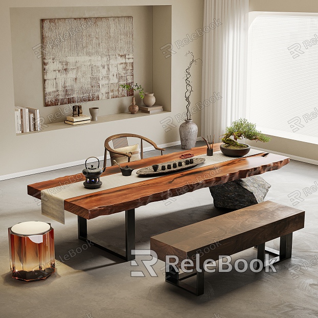 New Chinese Tea Table and Chair Middle Ancient Tea Table and Chair Combination model