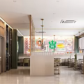Modern Restaurant Interior With Green Bar Counter Wine Racks Bench Seating And Large Windows
