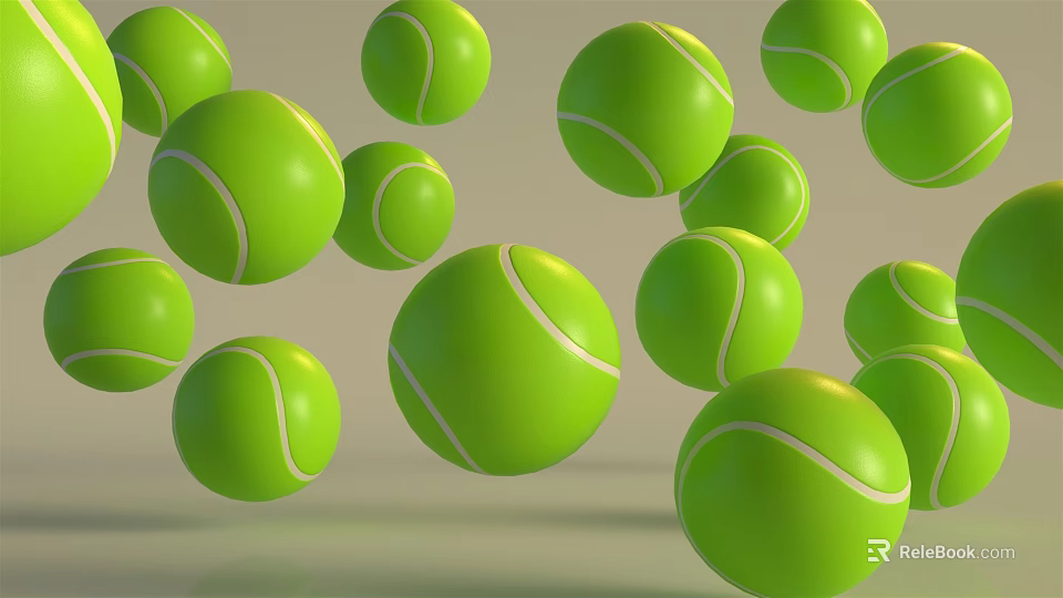 High Quality Green Tennis Balls As Essential Sports Equipment For Athletic Use 3d model 