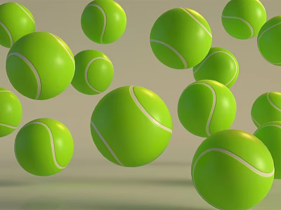 High Quality Green Tennis Balls As Essential Sports Equipment For Athletic Use 3d model