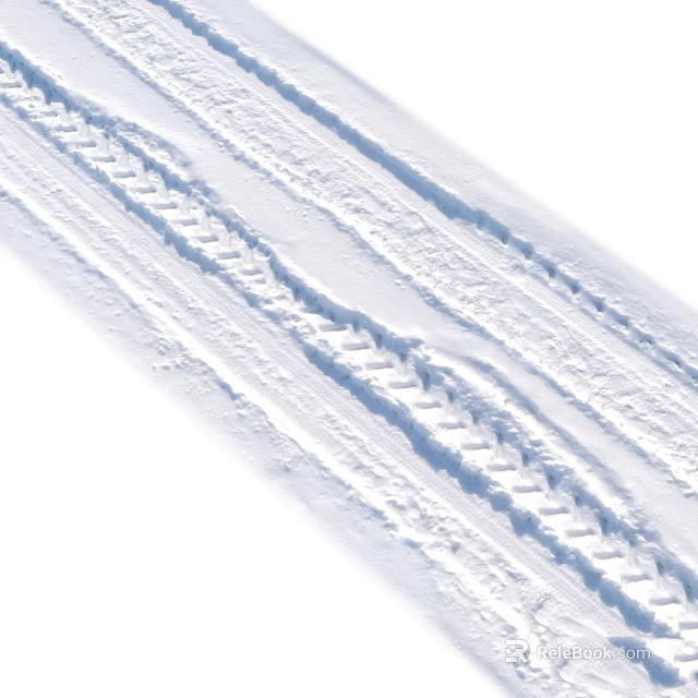Snowy Winter Campsite With Fresh Footprints On White Snow Ground 3d model 