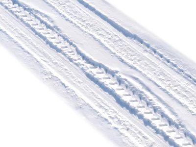 Snowy Winter Campsite With Fresh Footprints On White Snow Ground 3d model
