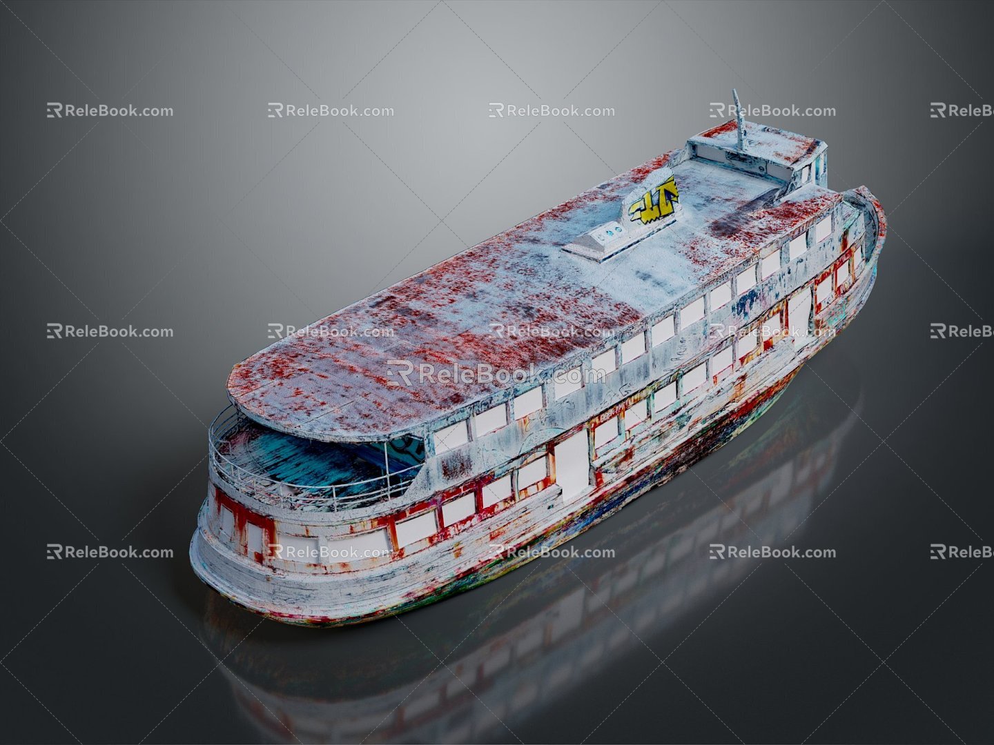 Industrial LOFT Ship Hulk Ship Abandoned Ship Hulk Ship Cruise Ship 3d model