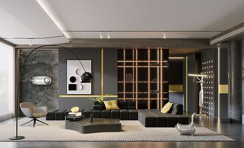 modern living room 3d model