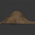 Natural Clay Mound With Rough Textured Surface Isolated On Dark Background 3d model