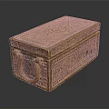 Decorative Brass Storage Box With Intricate Carved Patterns And Ring Handle 3d model