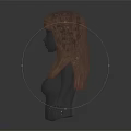 Human Torso Model With Brown Long Hair Bangs And Extended Arms