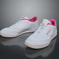 White Casual Fashion Sneakers With Pink Inner Lining And Comfortable Design