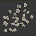 Various Sizes Shapes Wood And Stone Floating On Black Background
