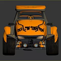 Orange Open Top Sporty Car With Unique Modern Design And Sleek Styling