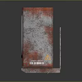 Rusty Red And Gray Industrial Fan Unit With Metal Casing And Base Stands