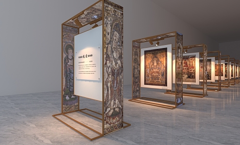 Dunhuang Painting Exhibition Frame Display Cabinet Dunhuang Feitian Decorative Painting 3d model