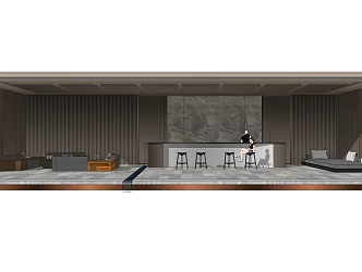 Modern gallery shelf gallery pavilion 3d model