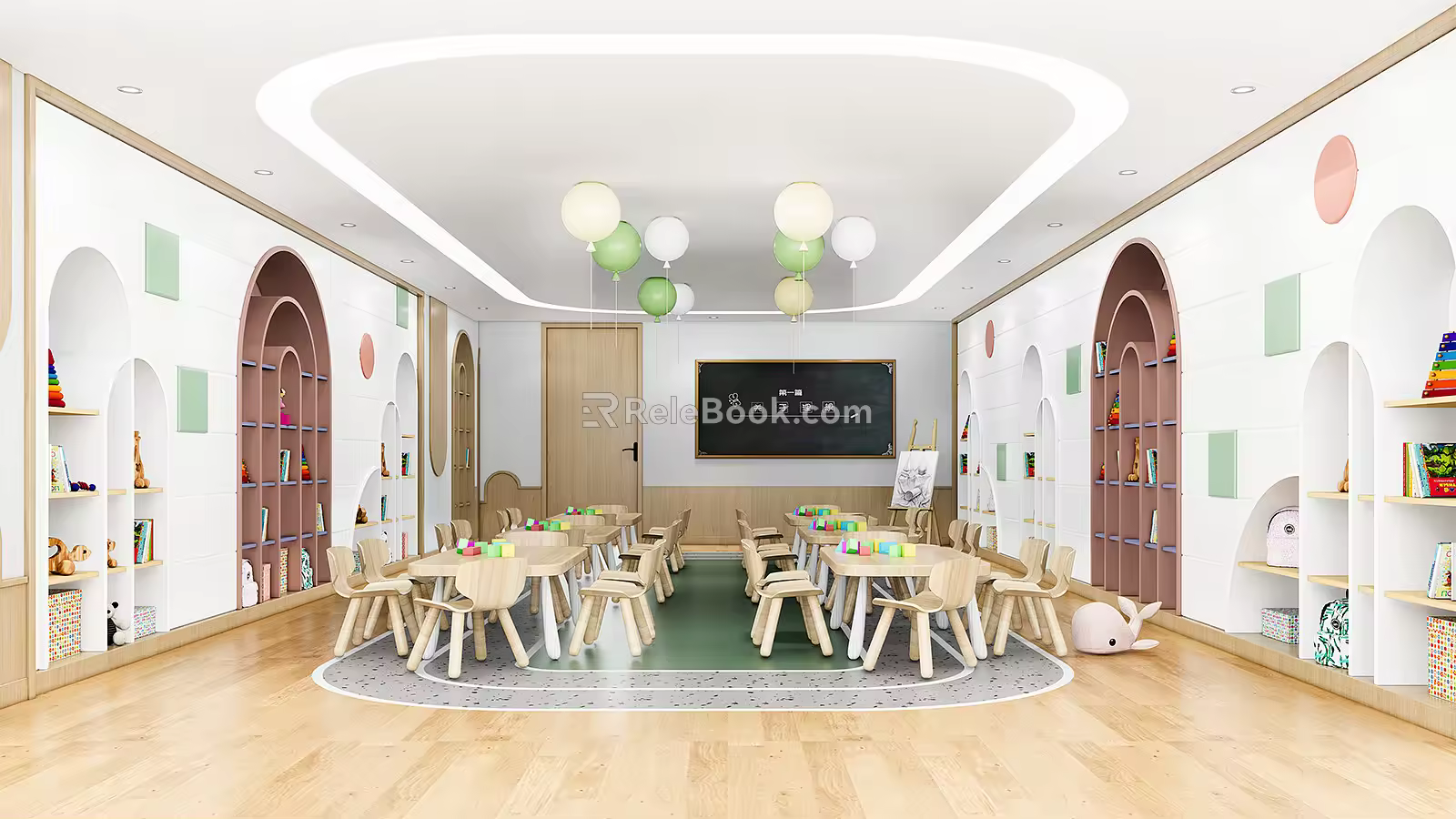 Modern Kindergarten Classroom 3d model