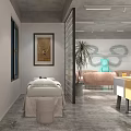 Modern Public Office Space Interior With Open Layout Sofa Table Green Plants And Wall Art