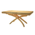 Wooden Dining Tables With Cross Leg Design In Light And Dark Wood Finishes