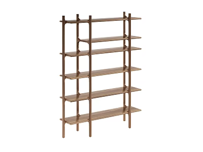 Minimalist Wooden Shelf Unit With Multiple Open Tiers And Natural Wood Finish For Interior Storage 3d model