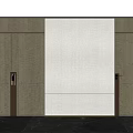 Modern Interior Swing Door With Wooden Texture And Stainless Steel Handle