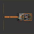 Futuristic Sci Fi Weapon with Orange Silver Body Double Barrel Control Panel and Modern Design 3d model