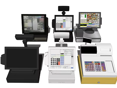 Commercial Equipment POS Systems Cash Registers for Retail Business with Touchscreen and Efficient Operation 3d model
