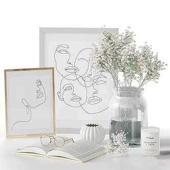 Modern Ornaments Combination Ornaments Decorations Furnishings Vase 3d model