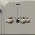 Modern Pendant Light with Cream White Shades and Metallic Frame Design