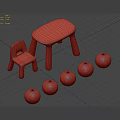 Green Plastic Kids Table and Chairs Set with Simple Design for Indoor Use