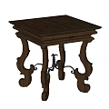Classic Wooden Side Table With Intricate Carved Legs And Dark Top