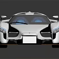 Silver Sports Car With Futuristic Sleek Design Low Profile Body Large Wheels And Orange Accents
