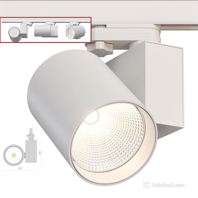 Modern White Downlights And Spotlights Featuring Adjustable Design And LED Lighting For Ceiling 3d model