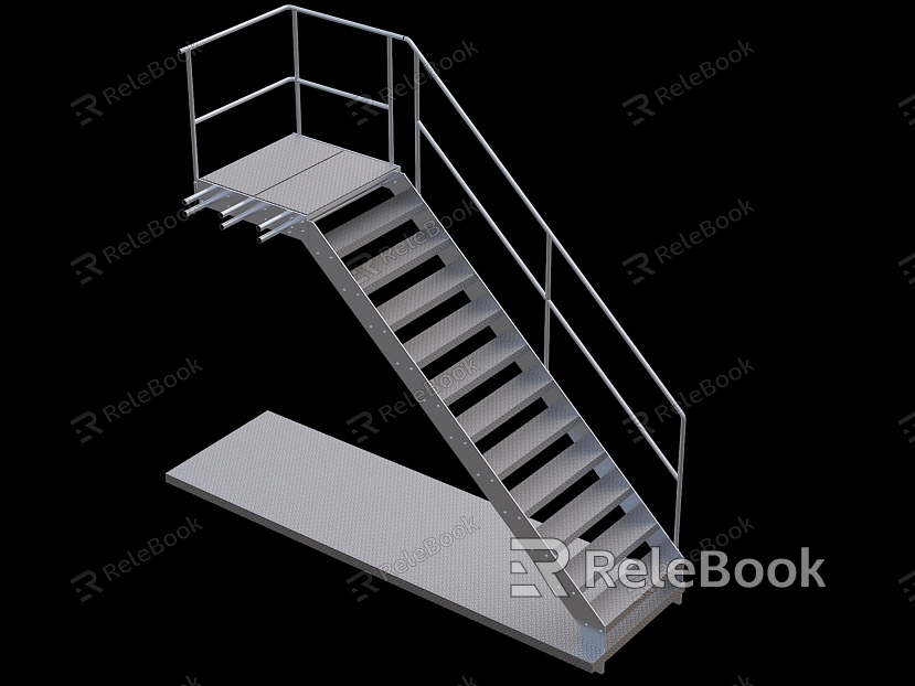 Industrial Stairs Workshop Stairs Steel Structure Stairs model