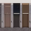 Elegant Hotel Elevator Lobby Interior With Multiple Metallic Elevator Doors And Ceiling Lighting