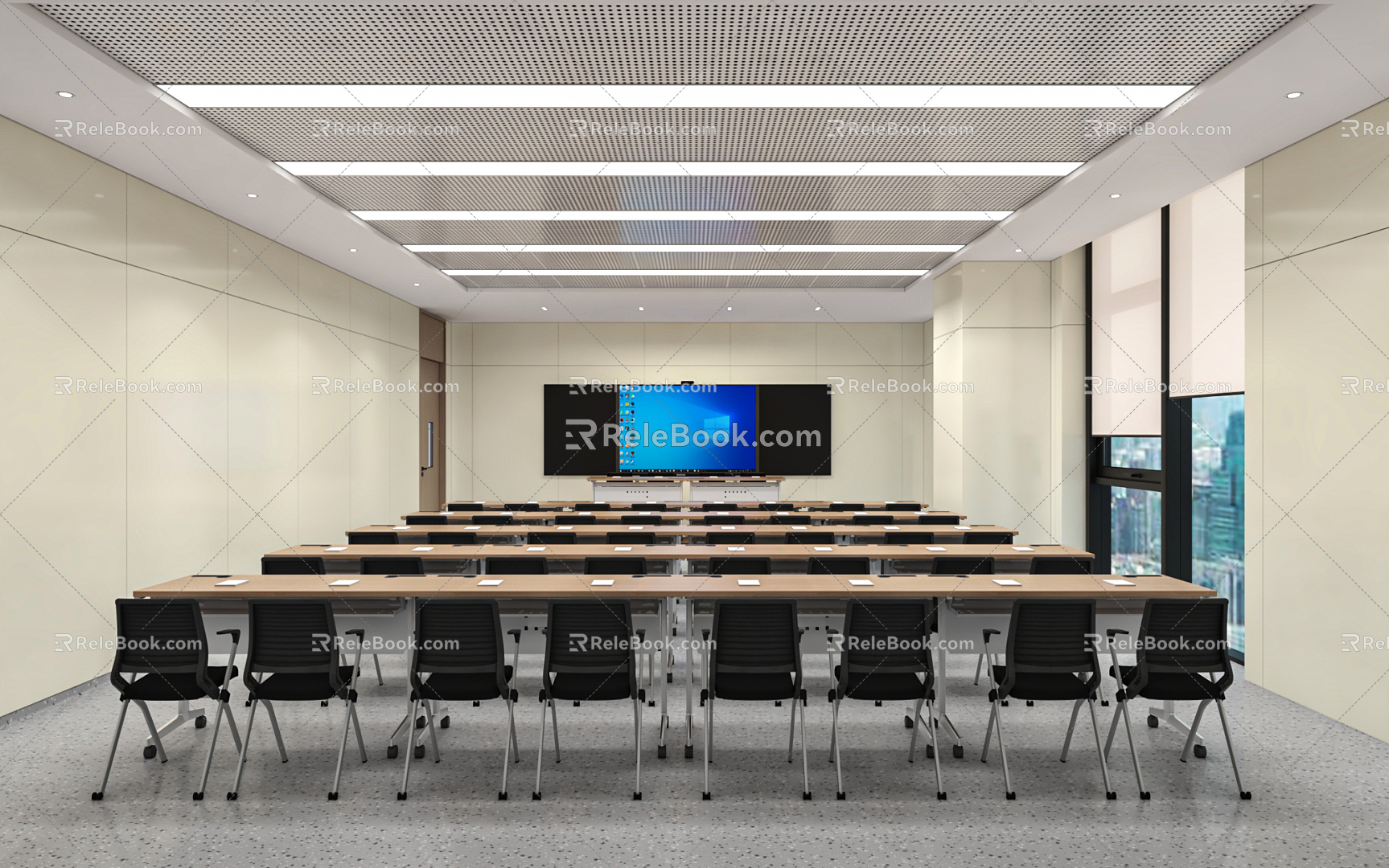 Modern Classroom Multimedia Classroom 3d model