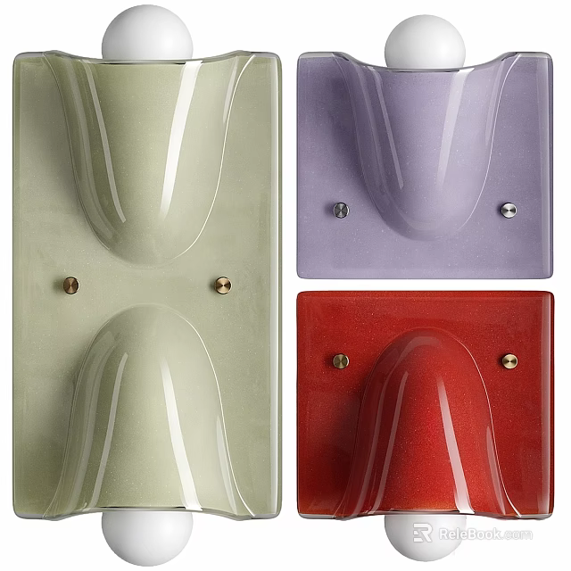 Colorful Modern Wall Lamps Featuring Smooth Glossy Surface And Hues 3d model 