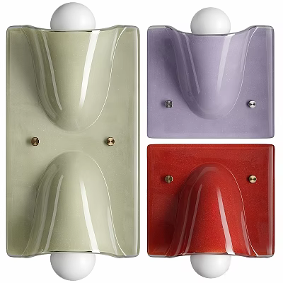 Colorful Modern Wall Lamps Featuring Smooth Glossy Surface And Hues 3d model