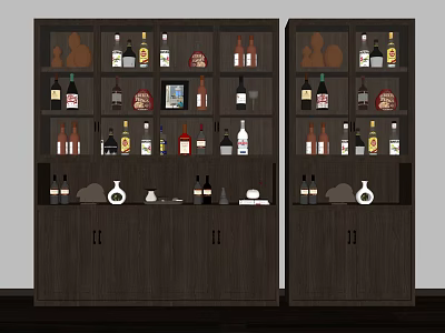 New Chinese Wine Cabinet Wine Cabinet Combination 3d model