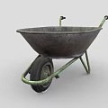 Small cart soil cart construction site small cart single-wheeled cart single-wheeled cart low face number low model simple model game video level super realistic 3d model
