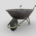 Small cart soil cart construction site small cart single-wheeled cart cart single-wheeled cart low face number low model simple model game video level super realistic 3d model