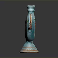 Decorative Blue Ceramic Pitcher With Colorful Floral Patterns Spout And Handle