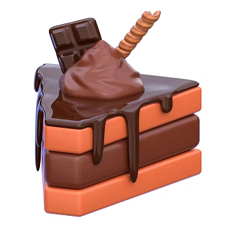 Modern Chocolate Cake Dessert Cake Bread Food Cartoon Food 3d model